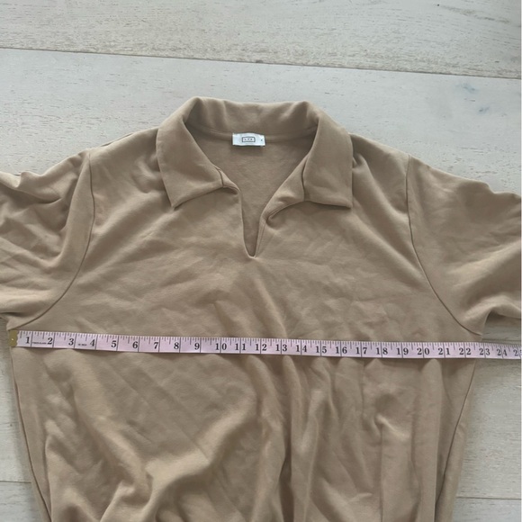 AYR The Courtside Tan Long Sleeve Polo Shirt Biscuit, S - Picture 6 of 8